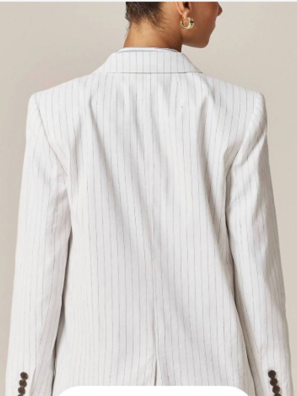 J. Crew Double-breasted Linen Blend Blazer in Pinstripe - Picture 4 of 6